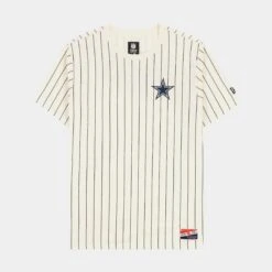NEW ERA Dallas Cowboys Throwback Mens Short Sleeve Shirt (Beige/Blue)