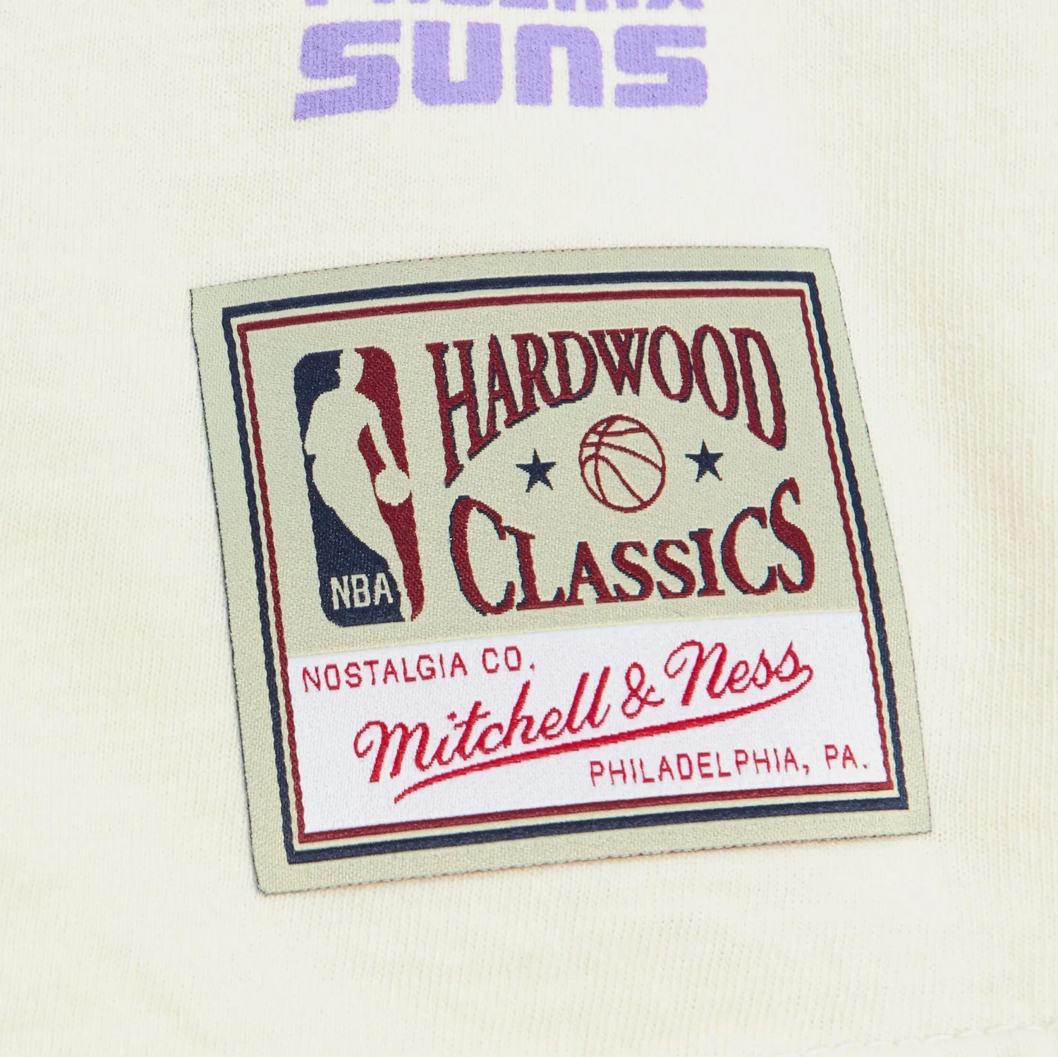 Mitchell & Ness Phoenix Suns Sidewalk Sketch Mens Short Sleeve Shirt (Beige/Blue) 3 Mitchell & Ness Phoenix Suns Sidewalk Sketch Mens Short Sleeve Shirt (Beige/Blue) - Image 2