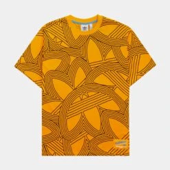 ADIDAS OAC All Over Print Tee Mens Tshirt (Yellow)