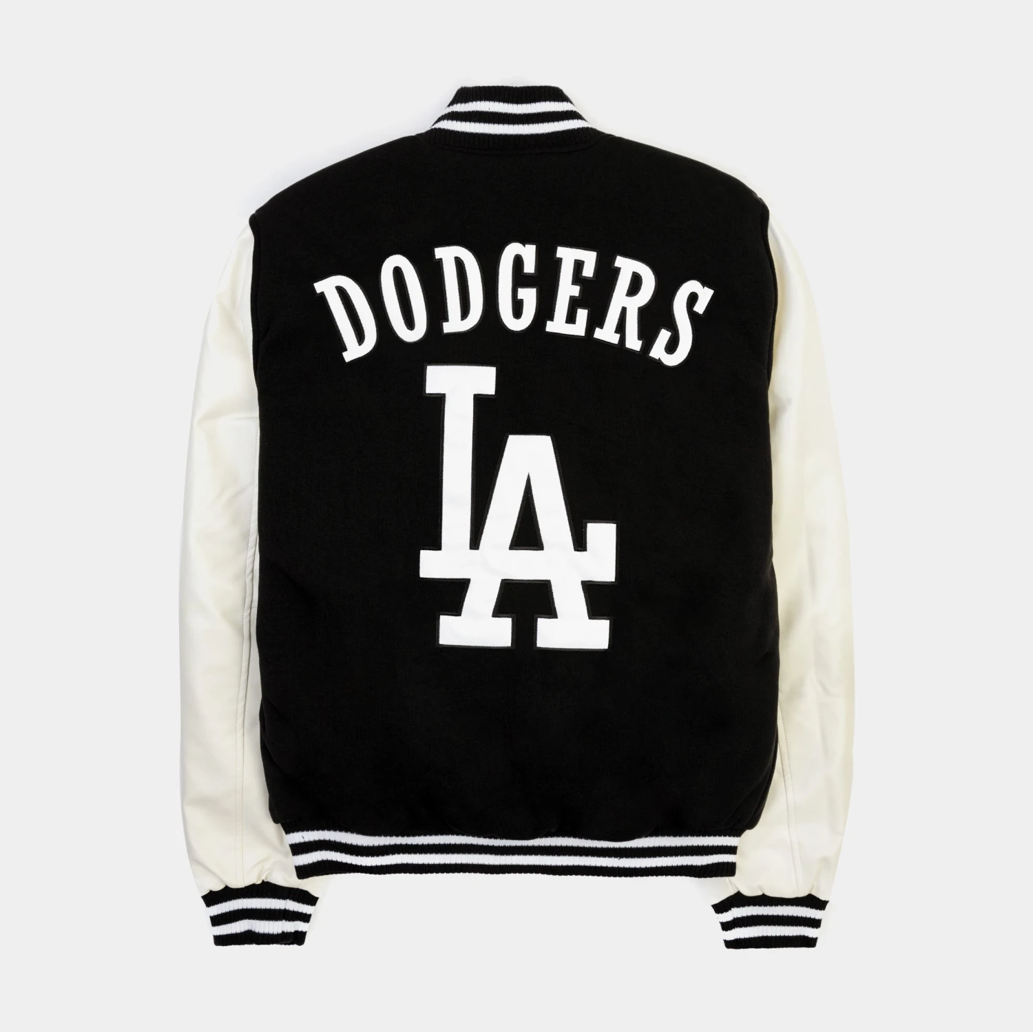 Los Angeles Dodgers Reversible Letterman Mens Jacket (Black/White) 4 Los Angeles Dodgers Reversible Letterman Mens Jacket (Black/White) - Image 2