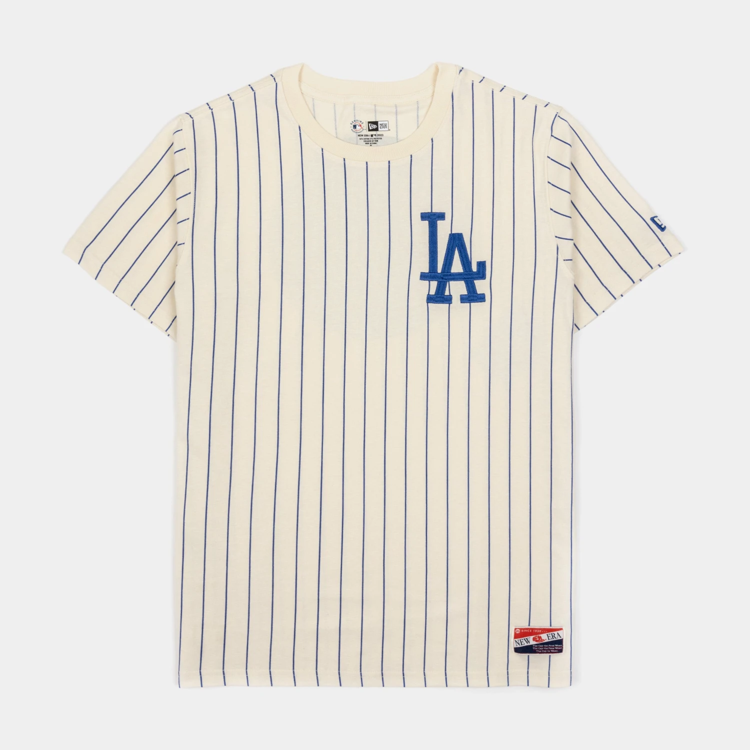 NEW ERA Los Angeles Dodgers Throwback Mens Short Sleeve Shirt (Beige/Blue) 3 NEW ERA Los Angeles Dodgers Throwback Mens Short Sleeve Shirt (Beige/Blue)