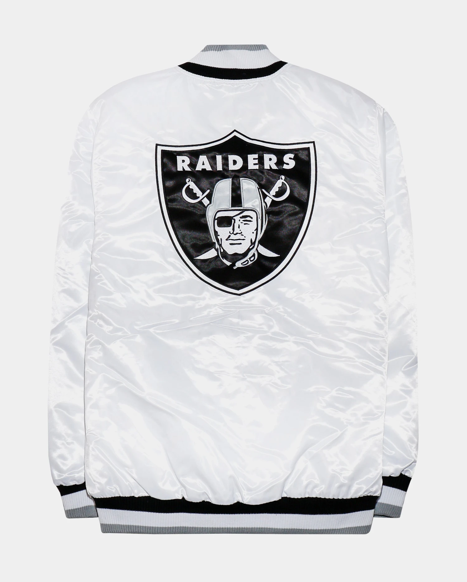Raiders Letterman Jacket Mens Jacket (White/Black) 4 Raiders Letterman Jacket Mens Jacket (White/Black) - Image 2