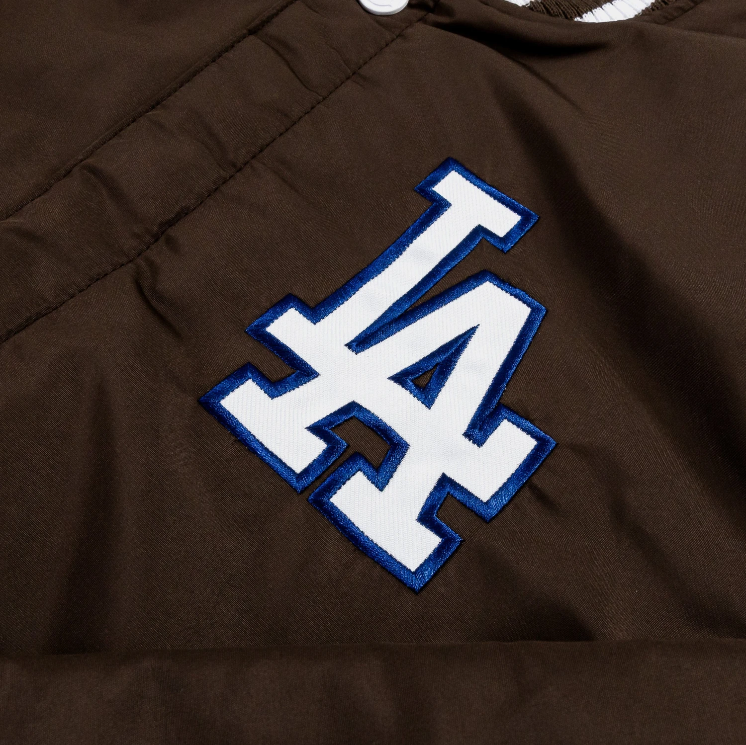 Los Angeles Dodgers Reversible Letterman Mens Jacket (Brown/White) 7 Los Angeles Dodgers Reversible Letterman Mens Jacket (Brown/White) - Image 5