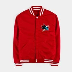 San Jose Sharks Reversible Letterman Mens Jacket (Red/White) -Nike || ADIDAS || Jordan Clothing Shop 38675092309e34d1f03228cea2377ab7