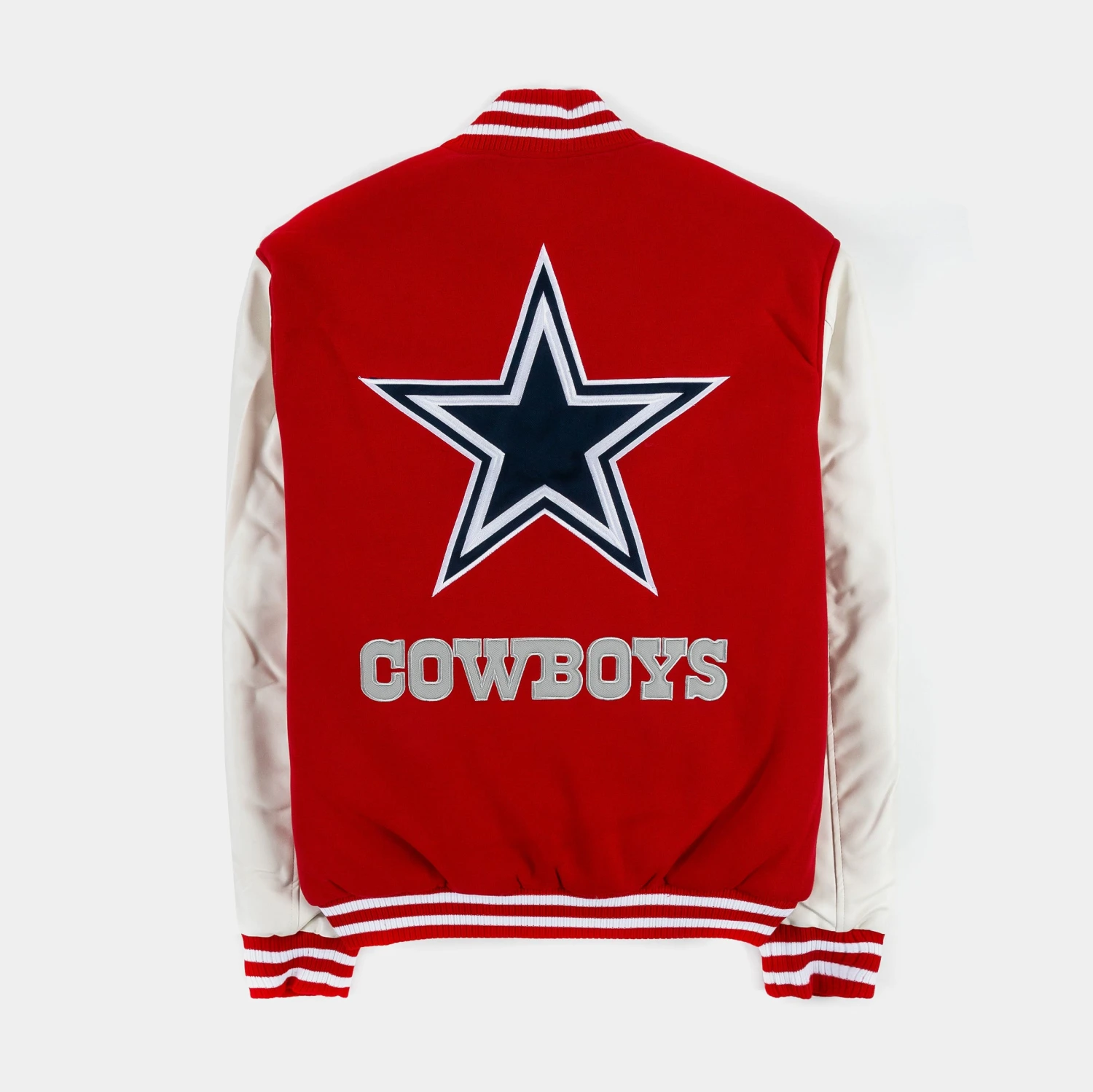 Dallas Cowboys Reversible Letterman Mens Jacket (Red/White) 4 Dallas Cowboys Reversible Letterman Mens Jacket (Red/White) - Image 2