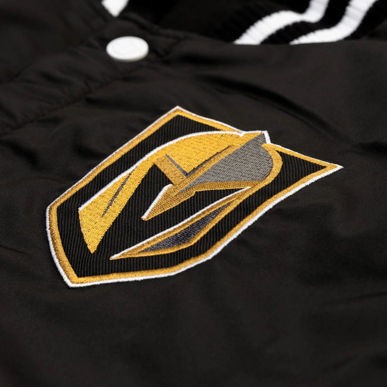 Las Vegas Golden Knights Reversible Letterman Mens Jacket (Black/White) 5 Las Vegas Golden Knights Reversible Letterman Mens Jacket (Black/White) - Image 3