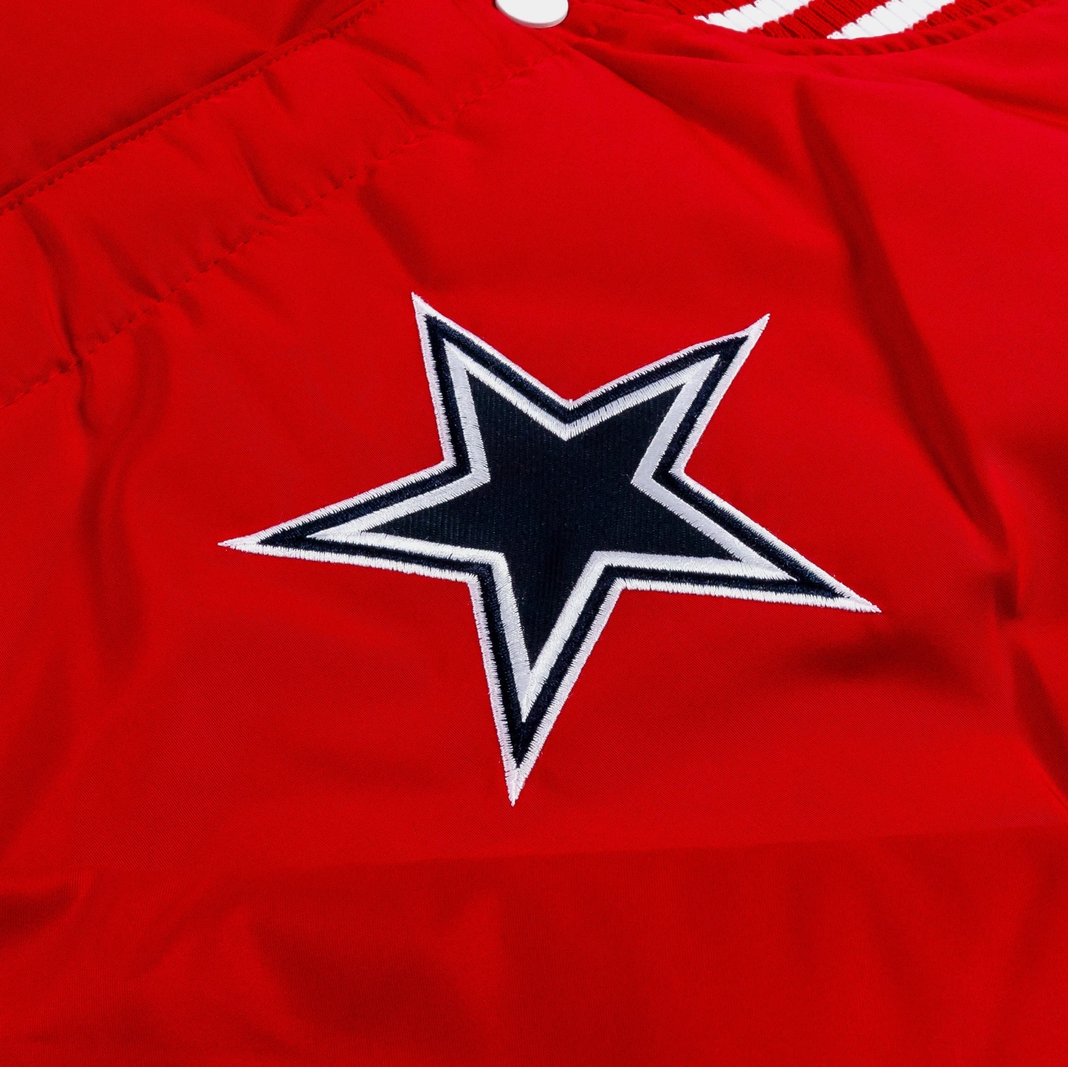 Dallas Cowboys Reversible Letterman Mens Jacket (Red/White) 7 Dallas Cowboys Reversible Letterman Mens Jacket (Red/White) - Image 5