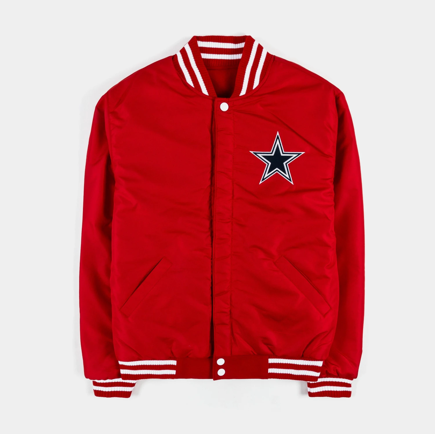 Dallas Cowboys Reversible Letterman Mens Jacket (Red/White) 5 Dallas Cowboys Reversible Letterman Mens Jacket (Red/White) - Image 3