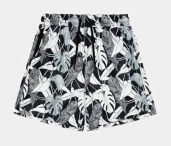 Tropical Leaves Hybrid Short Mens Shorts (Black/White)
