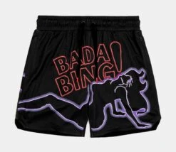 SP X The Sopranos Bada Bing Mesh Mens Shorts (Black)