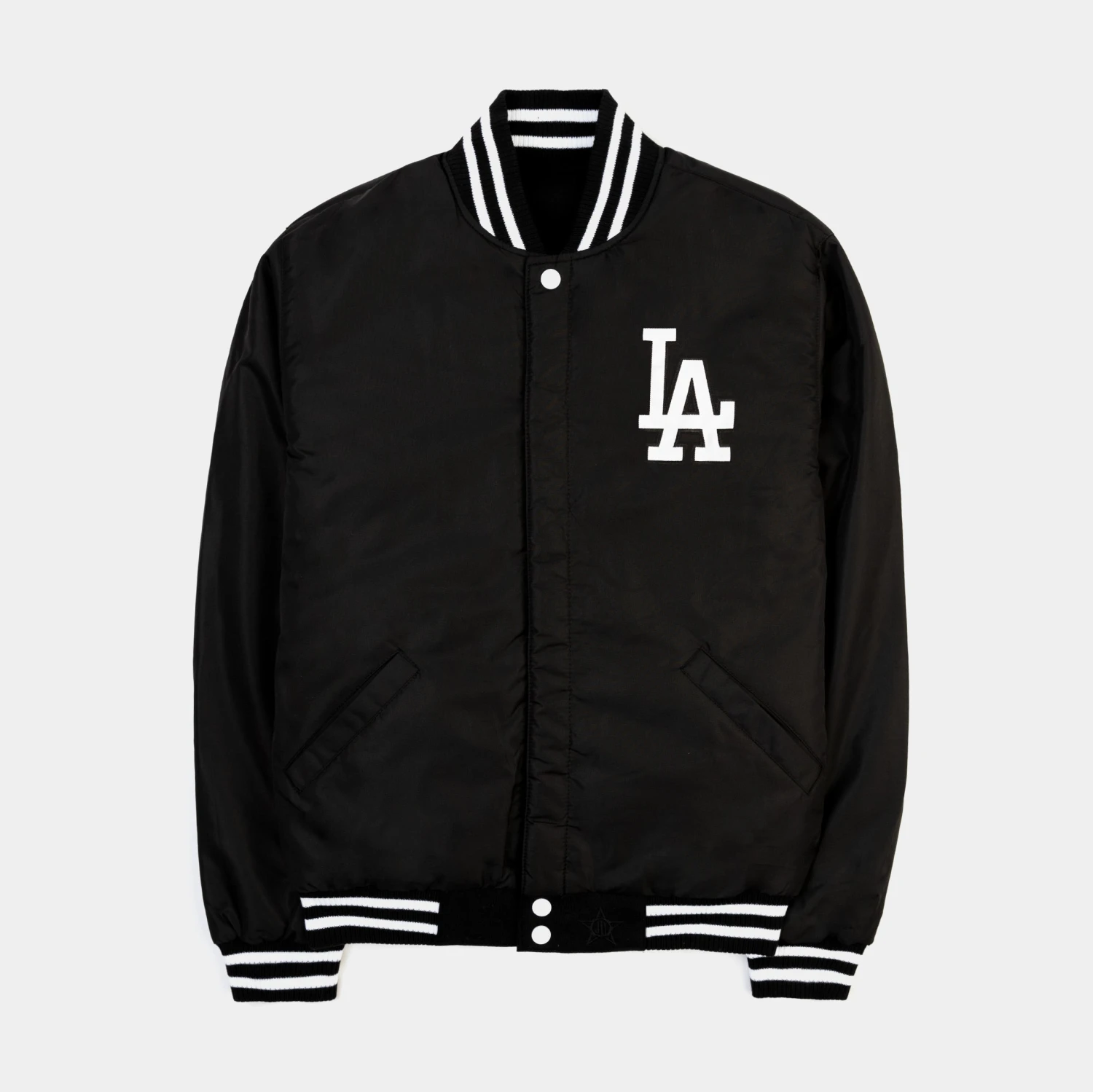 Los Angeles Dodgers Reversible Letterman Mens Jacket (Black/White) 5 Los Angeles Dodgers Reversible Letterman Mens Jacket (Black/White) - Image 3