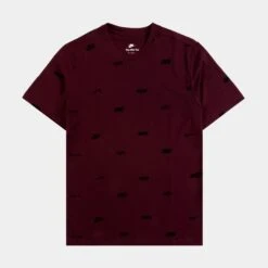Nike NSW Club+ AOP Mens Short Sleeve Shirt (Maroon)