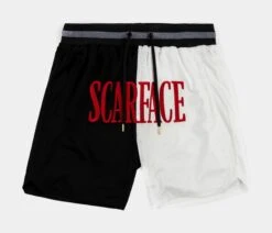 SP X Scarface Split Mesh Mens Shorts (Black/White)