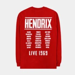 SP X Jimi Hendrix Concert Mens Long Sleeve Shirt (Red) -Nike || ADIDAS || Jordan Clothing Shop bfa6d50a17248b3542af2cfa7505a45e