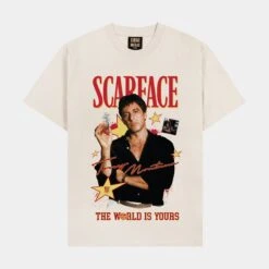 SP X Scarface Stars Mens Short Sleeve Shirt (Beige)