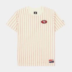 NEW ERA San Francisco 49ers Throwback Mens Short Sleeve Shirt (Beige/Red)