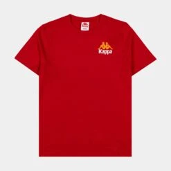 Kappa Authentic Ables Mens Short Sleeve Shirt (Red/Yellow)