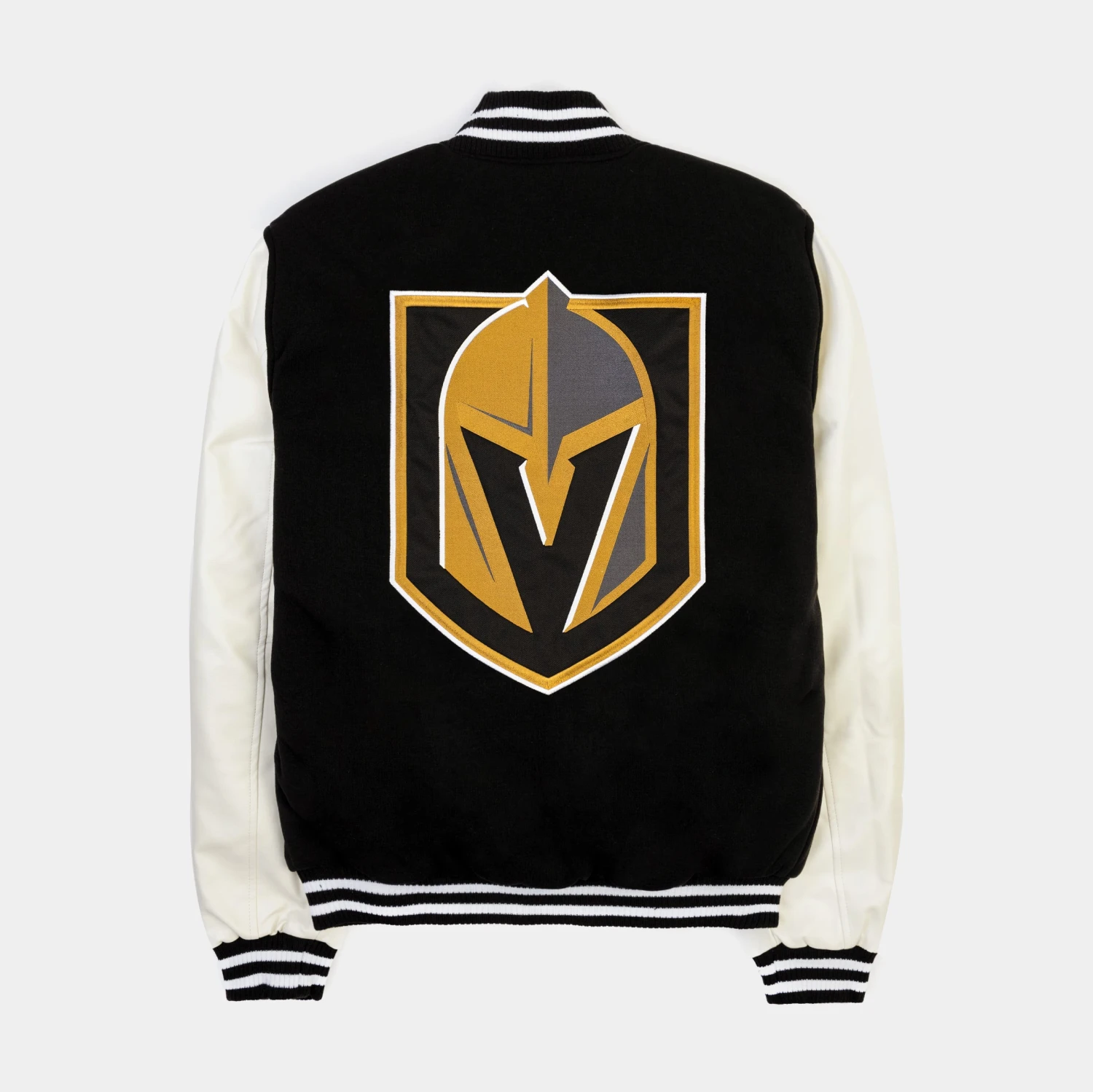 Las Vegas Golden Knights Reversible Letterman Mens Jacket (Black/White) 7 Las Vegas Golden Knights Reversible Letterman Mens Jacket (Black/White) - Image 5