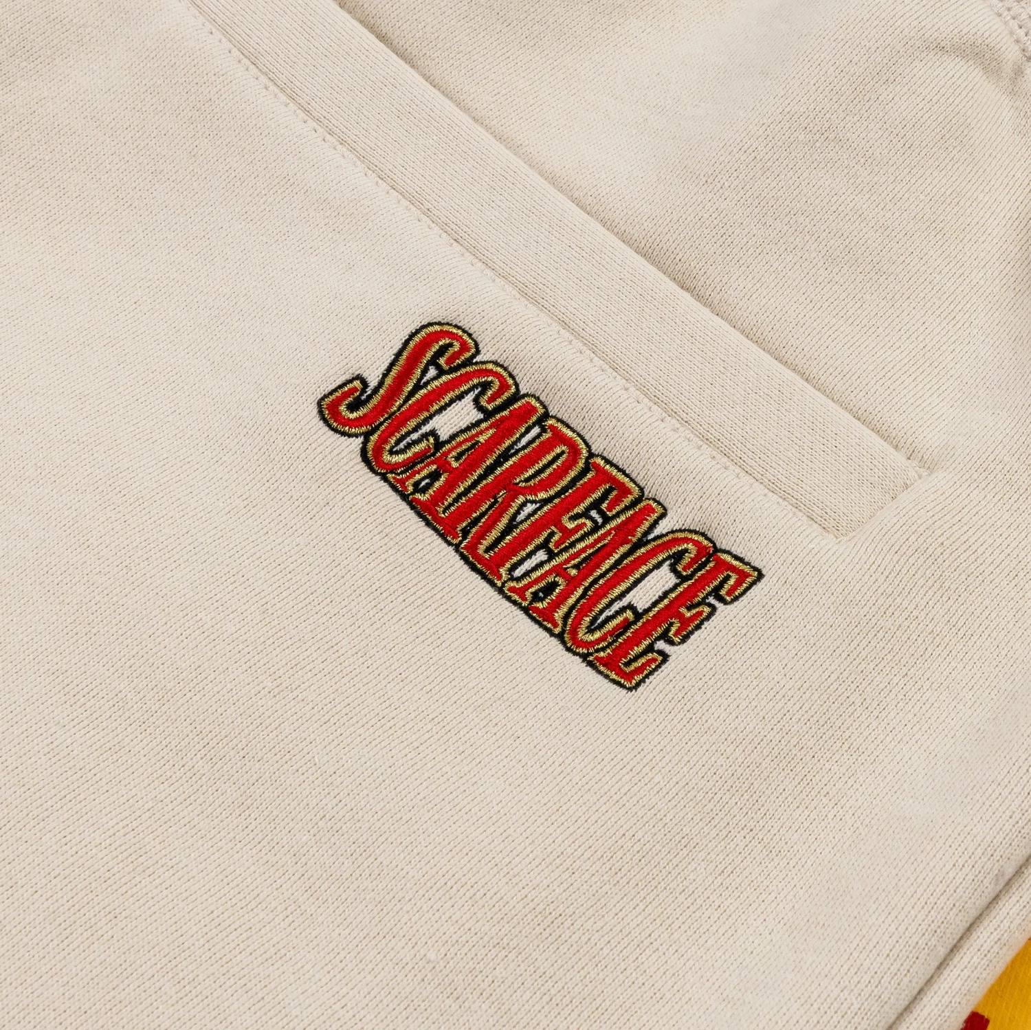 SP X Scarface Stars Fleece Mens Shorts (Beige) 5 SP X Scarface Stars Fleece Mens Shorts (Beige) - Image 3