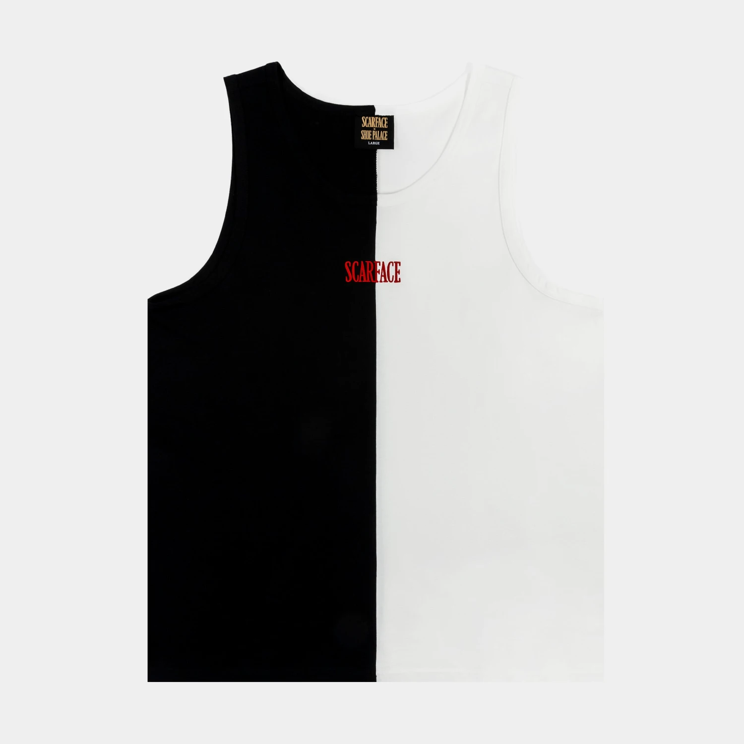 SP X Scarface Split Mens Tank Top (Black/White) 2 SP X Scarface Split Mens Tank Top (Black/White)