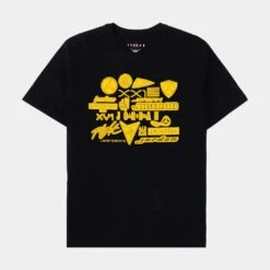 Jordan Logo GFX Mens Short Sleeve Shirt (Black/Yellow)