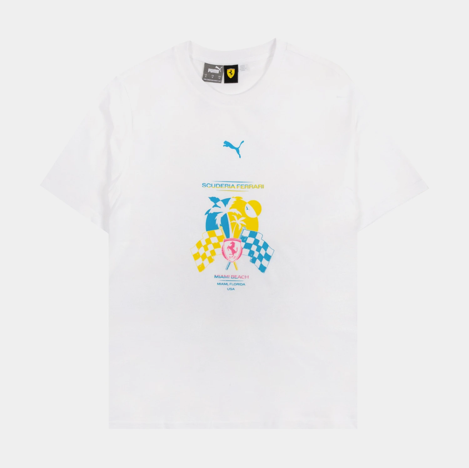 Puma Scuderia Ferrari Miami Race Mens Short Sleeve Shirt (White) 3 Puma Scuderia Ferrari Miami Race Mens Short Sleeve Shirt (White)