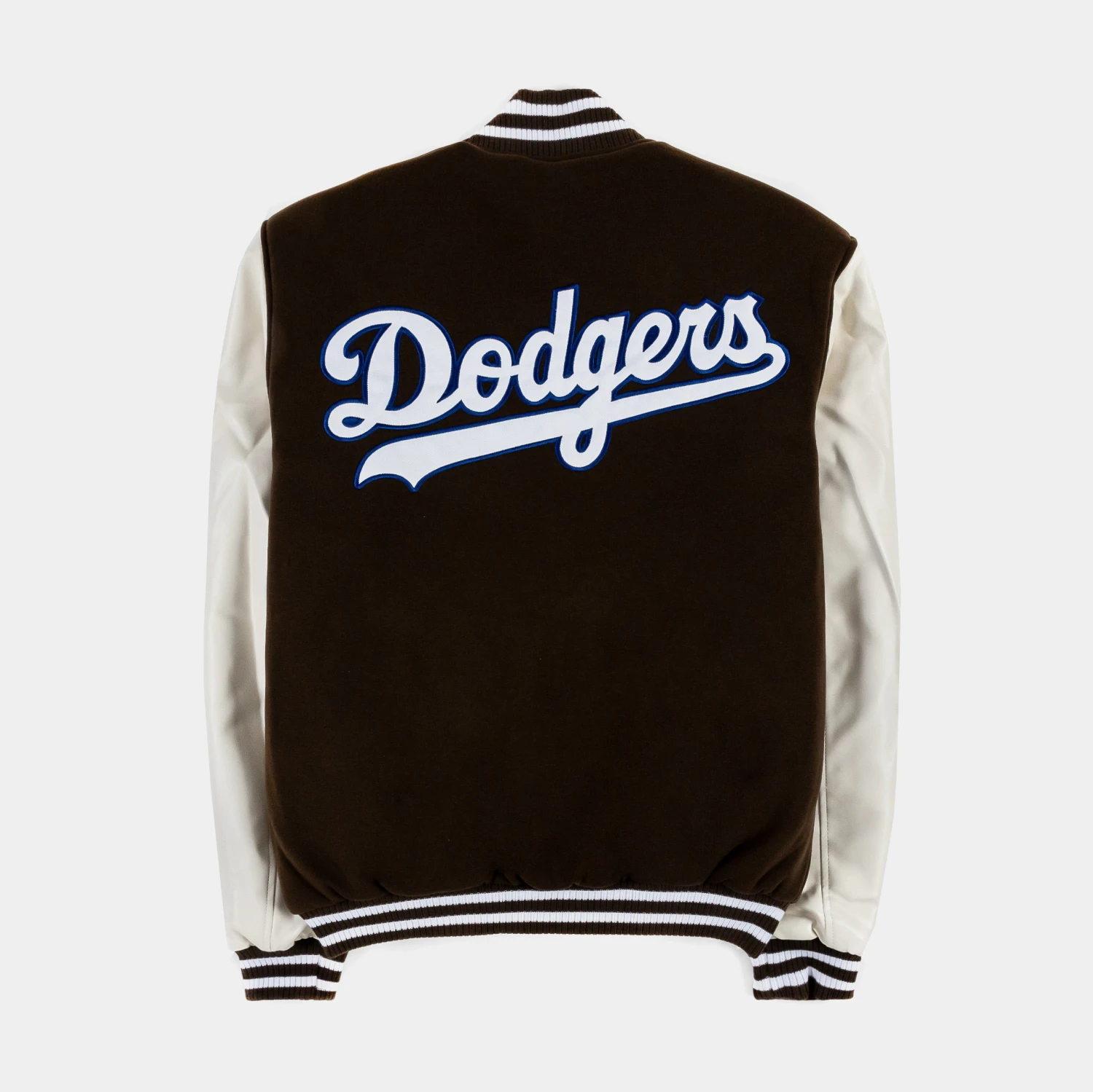 Los Angeles Dodgers Reversible Letterman Mens Jacket (Brown/White) 4 Los Angeles Dodgers Reversible Letterman Mens Jacket (Brown/White) - Image 2