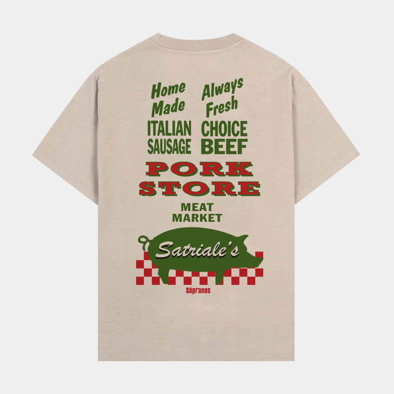 SP X The Sopranos Pork Store Mens Short Sleeve Shirt (Beige) 4 SP X The Sopranos Pork Store Mens Short Sleeve Shirt (Beige) - Image 2